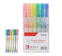 Pzuryhg Stylos à paillettes colorés | Surligneurs à gel | Marqueur artistique pastel, stylos gel à paillettes pour, surligneurs scintillants, marqueurs pastel esthétiques, stylos gel à paillettes