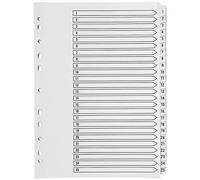 Q-Connect 1-25 Index multiperforé renforcé Onglet transparent A4 Blanc
