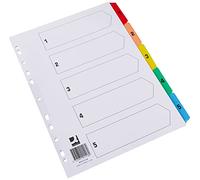Q Connect 1-5 A4 Reinforced Multi Couleur Index Multi Punched à intercalaires