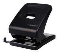 Q-Connect 17746 Perforateur 2 Trous Capacité Perforation 35 Feuilles Récuperateur Confettis Amovible Noir