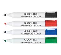 Q-Connect 17838 Marqueur effaçable sec pointe ogive trait 3 mm corps plastique encre base alcool Pochette de 4 Unités