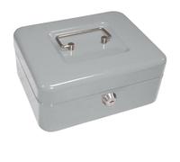 Q-Connect 937658 Caisse Monnaie Structure Acier Épaisseur Plateau Amovible Espace Billets Plastique Assorties