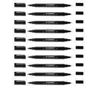 Q-Connect 96082000 Lot de 10 marqueurs à double pointe Noir