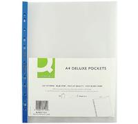 Q Connect A4 Punched Pochette Deluxe Ouverture par le haut Strip - Bleu (Lot de 25)