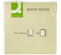Q-Connect Bloc de notes adhésif avec 100 feuilles 76 x 76 mm
