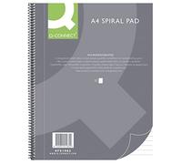 Q-CONNECT Bloc-notes à spirale A4 ligné / 80 feuilles / 160 pages/bloc-notes à spirales/bloc-notes à spirales/bloc-notes d'école