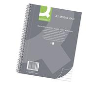 Q-Connect Bloc-notes à spirale ligné A5 / 80 feuilles / 160 pages/carnet à spirales/bloc-notes avec reliure à spirales/bloc-notes scolaire