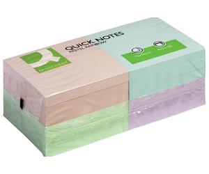 Q-CONNECT Bloc-notes adhésifs Quick Notes, 76x76mm, 1200 feuilles, pastel