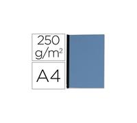 Q-Connect Couverture Carton 250g Grain Cuir Pour Reliure Format A4 Coloris Bleu Paquet 100 Unités