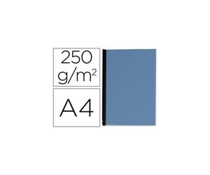 Q-Connect Couverture Carton 250g Grain Cuir Pour Reliure Format A4 Coloris Bleu Paquet 100 Unités