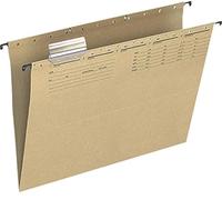 Q-Connect Dossier suspendu A4 marron naturel, renforcé, 250 g/m², 50% de contenu recy lue Angel, Lot de 25 avec accessoires KF00555