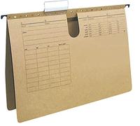 Q-Connect KF00554 Lot de 25 dossiers suspendus pour format A4, couleur : marron/carton sodique, reliure 250 g/m², 25 pièces, impression d'organisation noire, avec étiquettes blanches interchangeables,