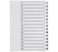 Q-Connect KF01530 Lot de 1 à 15 intercalaires perforés en carton renforcé Blanc A4