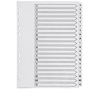 Q-Connect KF01532 Lot de 20 intercalaires perforés A4 à onglets transparents renforcés