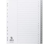 Q-Connect KF01844 Lot de 20 intercalaires de A à Z en polypropylène sans index Format A4 Gris