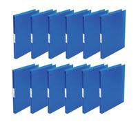 Q-Connect KF02918 Lot de 12 classeurs A4 4 anneaux 16 mm Couleur : bleu transparent en film PP translucide 22 mm
