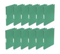 Q-Connect KF02919 Lot de 12 classeurs à 4 anneaux A4 16 mm Vert transparent En film PP transparent Dos 22 mm Classeur à anneaux en plastique fin