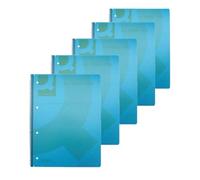 Q-Connect KF10037 Cahier à spirale Polypropylène Transparent A4 5 bleu