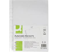 Q-Connect kf14842 Lot de 100 pochettes perforées, A4, transparent