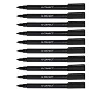 Q-Connect Lot de 10 marqueurs CD/DVD BD - Épaisseur : 0,6 mm - Noir - Lot de 10 - Étanches - Pour écrire sur verre, plastique, métal, porcelaine, film, alcool - Non toxique