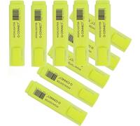 Q-Connect Lot De 10 Surligneurs Tracé 2/5 Mm Pointe Biseautée Couleurs Éclatantes Jaune