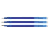 Q-CONNECT Lot de 3 recharges pour stylo à bille en gel effaçable Bleu 1,0 mm Diamètre de la boule : 1 mm Épaisseur du trait : 0,7 mm