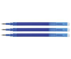 Q-CONNECT Lot de 3 recharges pour stylo à bille en gel effaçable Bleu 1,0 mm Diamètre de la boule : 1 mm Épaisseur du trait : 0,7 mm