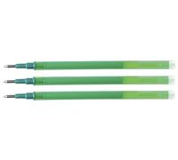 Q-Connect Lot de 3 recharges pour stylo à bille gel effaçable 1,0 mm Couleur : vert/Diamètre de la boule : 1,00 mm/Épaisseur du trait : 0,7 mm