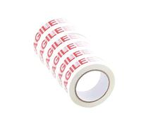 Q-Connect Lot de 6 rouleaux de ruban adhésif imprimé Fragile BOPP 48 mm x 66 m
