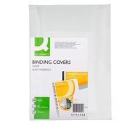 Q-Connect Pack 100 Couverture Reliure Carton 250g Grain Cuir Format A4 Blanc
