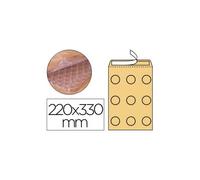 Q-Connect Pochette Bulles Air 220x330mm 82g Kraft Matelassé Rabat Droit Auto-Adhésive Sans Fenêtre Boîte 50 Unités