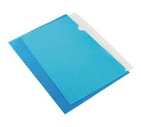 Q-Connect Pochette Coin Polypropylène Grainé Économique 12/100e Coloris Bleu Transparent Boîte 100 Unités