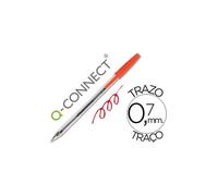Q-Connect Stylo-Bille Écriture Moyenne 0.7mm Encre Classique Bille Indéformable Capuchon Couleur Encre Rouge