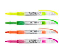 Q-CONNECT Surligneur à encre liquide - Couleurs assorties (Lot de 4)