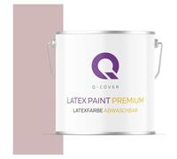 Q-COVER Peinture latex lessivable Rose poudré 5L - très mat, intérieure, sans odeur, hypoallergénique, peinture murale, ultra lavable premium