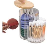 Q Tip Holder Clear Dust Proof Vanity Jar | Bocal de rangement pour cotons-tiges pour salle de bain, meuble, bureau, chambre à coucher, toilettes, dortoir
