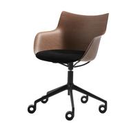 Q/Wood Soft Fauteuil pivotant S1 Bois foncé / Cadre noir Kartell - 8058967310740