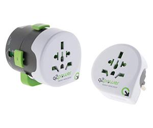 Q2 Power | Qdapter 360 USB World to Europe USB 2.1 A| Adaptateur de Voyage Universel avec Prise de Terre | Protection Antichoc Kid Safe | Tension et Puissance Max. 100V-250V, 1000W/2500W