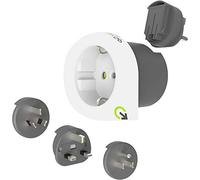 Q2 Power | QPLUX Europe 3in1 | Europe (SCHUKO) to AUS, UK, US | Adaptateur de Voyage Universel avec Prise de Terre | Protection Antichoc Kid Safe | Tension et Puissance Max.100V-1600W / 250V-4000W