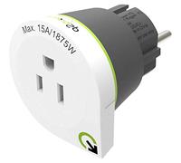 Q2 Power | USA to Europe | Adaptateur de Voyage Universel avec Prise de Terre | Protection Antichoc Kid Safe | Tension et Puissance Max. 100V-1600W / 250V-4000W