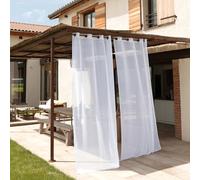 QABANE Home Maison - Voilage déperlant à Oeillets Polyester Blanc 140x250