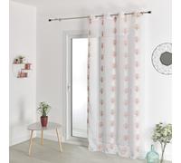 QABANE HomeMaison.COM Voilage Effet Lin Brode - Terracotta - 140 X 240 c