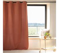 QABANE - Rideau 100% Occultant Thermique Phonique Chiné - Polyester - Isolation Acoustique et Thermique - pour Chambre, Salon, Bureau - 135 x 260 cm - Terracotta