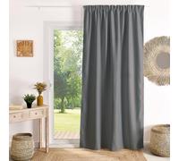 QABANE - Rideau à Galon Fronceur Occultant Ignifugé M1 Non Feu - Polyester Obscurcissant - Sécurité pour ERP, Hôtels, Restaurants - 240 x 260 cm - Gris Anthracite
