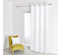 QABANE - Rideau en Velours Feutré Uni - Velours Doux Épais - Occultant Anti Bruit Thermique - pour Salon Chambre Bureau - 8 Œillets Ø 4 cm - 135 x 260 cm - Blanc