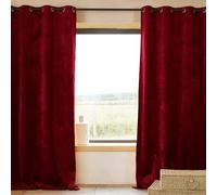 QABANE - Rideau Ignifugé M1 en Velours Premium - Polyester - Protection Incendie ERP - Tamisant et Épais - Usage Professionnel et Domestique - 140 x 260 cm - Bordeaux