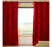 QABANE - Rideau Ignifugé M1 en Velours Premium - Polyester - Protection Incendie ERP - Tamisant et Épais - Usage Professionnel et Domestique - 140 x 260 cm - Rouge
