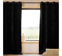 QABANE - Rideau Ignifugé M1 en Velours Premium - Polyester - Protection Incendie ERP - Tamisant et Épais - Usage Professionnel et Domestique - 140 x 260 cm - Noir