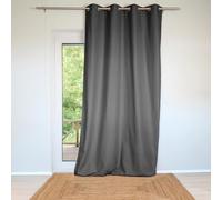 QABANE - Rideau Ignifugé M1 Non Feu à Œillets - Rideaux - Polyester - Sécurité ERP - Tissage Demi-Natté - pour Hôtels Restaurants Salles Spectacle - 300 x 260 cm - Gris Anthracite