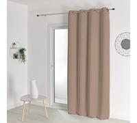 QABANE - Rideau Occultant Ignifugé M1 Non Feu - Polyester Uni Satiné - Anti-Feu NF P92-507, Œillets Argent - Usage Intérieur Domestique et ERP - 140 x 260 cm - Gris Souris